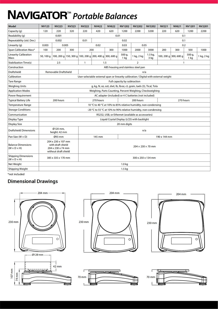 Ohaus Balance NV622ZH